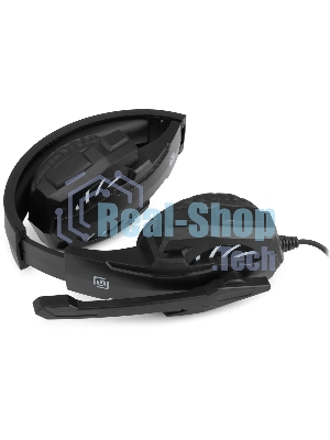 Гарнитура Oklick HS-L355G чёрный, проводная, 3.5 мм, подсветка