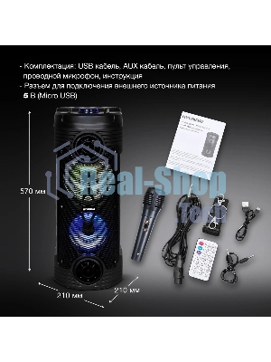 Минисистема Hyundai H-MC170 черный 80Вт/FM/USB/BT/SD/MMC