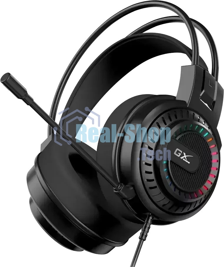 Гарнитура Genius HS-GX570U чёрный, проводная, USB, подсветка