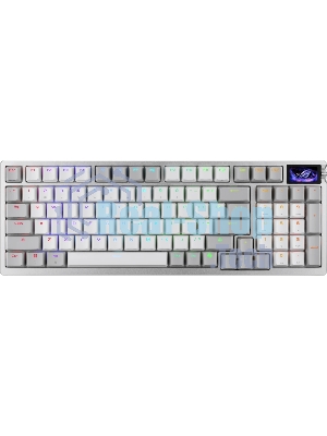 Клавиатура ASUS ROG Azoth 96 HE гибридная, USB Type-C, Bluetooth, радиоканал, белый