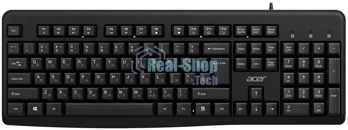 Клавиатура Acer OKW500 черный USB Multimedia (ZL.KBDEE.01T) кабель 1.8м