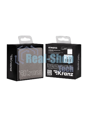 Выключатель Kranz STRONG 1 кл с подсветкой 10А с/у графит