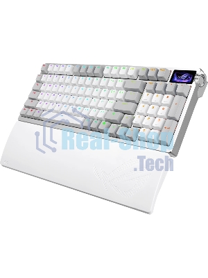 Клавиатура ASUS ROG Azoth 96 HE гибридная, USB Type-C, Bluetooth, радиоканал, белый