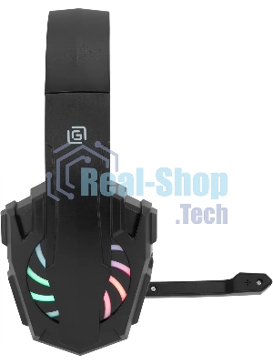 Гарнитура Oklick HS-L355G чёрный, проводная, 3.5 мм, подсветка