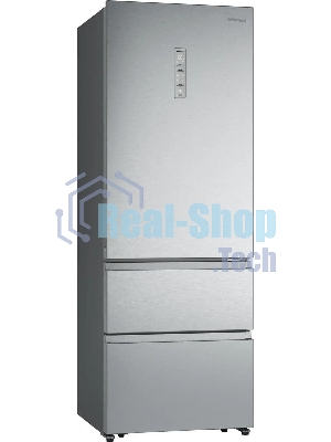 Холодильник Hisense RT641N4ACE серый, двухкамерный, 366/169, морозилка снизу, No Frost