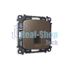 Комплект механизма компьютерной розетки OMEGA Темная бронза матовый RJ-45(8P8C) CAT6 с шторкой QUANT (OP6420, VM188) MO642010