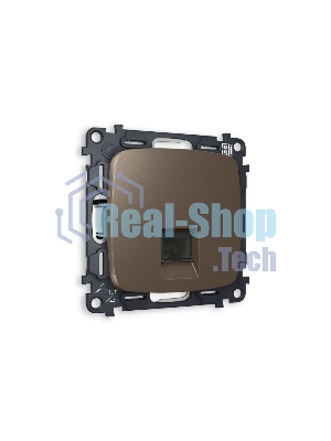 Комплект механизма компьютерной розетки OMEGA Темная бронза матовый RJ-45(8P8C) CAT6 с шторкой QUANT (OP6420, VM188) MO642010