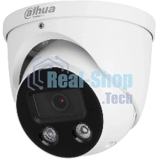 Уличная купольная IP-видеокамера TiOC DAHUA DH-IPC-HDW3849HP-AS-PV-0280B-S5 с ИИ и активным сдерживанием 8Мп; 1/2.7” CMOS; объектив 2.8мм, видеоаналитика, ИК 30м, LED 30м, IP67, корпус: металл