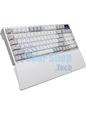 Клавиатура ASUS ROG Azoth 96 HE гибридная, USB Type-C, Bluetooth, радиоканал, белый