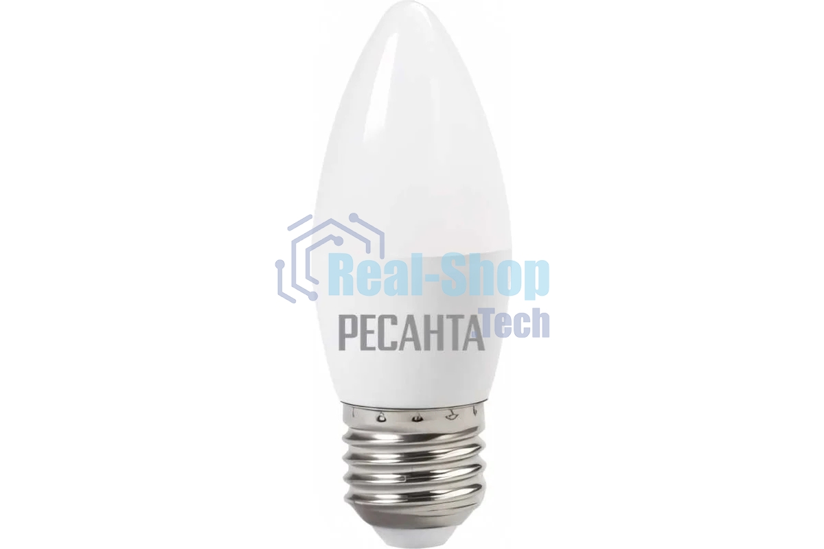 Лампа светодиодная Ресанта LL-R-C37-6W-230-4K-E27 свеча, 6 Вт, нейтр., Е27