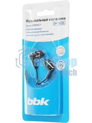 Проводные наушники BBK EP-1003S черный, вкладыши