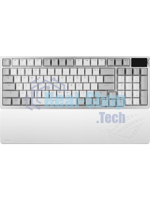 Клавиатура ASUS ROG Azoth 96 HE гибридная, USB Type-C, Bluetooth, радиоканал, белый