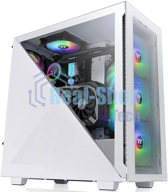 Компьютерный корпус Thermaltake Divider 300 TG ARGb белый без БП ATX 2x120мм 2xUSB 3.0 audio front door bott PSU