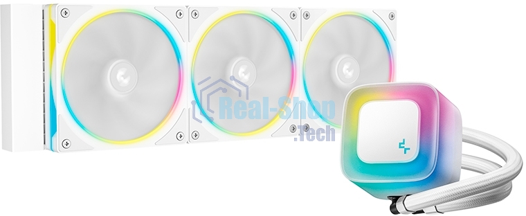Система жидкостного охлаждения Deepcool LE360 PRO Wh ARGb Soc-AM5/AM4/1200/1700/1851 белый 4-pin 19-33dB Al 300W 1817gr Ret (R-LE360PRO-WHAMMC-G-1)