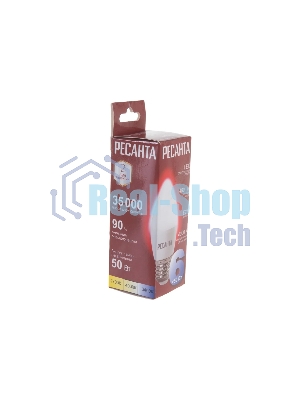 Лампа светодиодная Ресанта LL-R-C37-6W-230-4K-E27 свеча, 6 Вт, нейтр., Е27