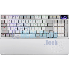 Клавиатура ASUS ROG Azoth 96 HE гибридная, USB Type-C, Bluetooth, радиоканал, белый