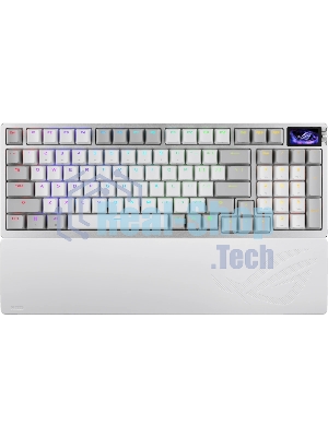 Клавиатура ASUS ROG Azoth 96 HE гибридная, USB Type-C, Bluetooth, радиоканал, белый