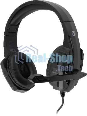 Гарнитура Oklick HS-L355G чёрный, проводная, 3.5 мм, подсветка