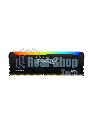 Оперативная память Kingston Fury Beast, DDR4, 16GB (1x16GB), 3200MHz, CL16, DIMM, радиатор, RGB, черный