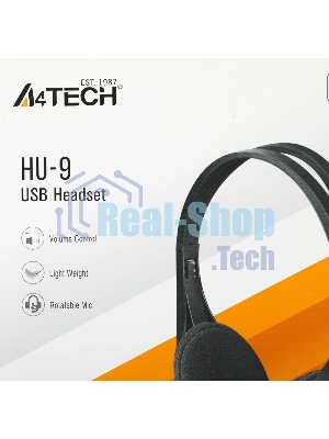 Гарнитура A4Tech HU-9 чёрный, проводная