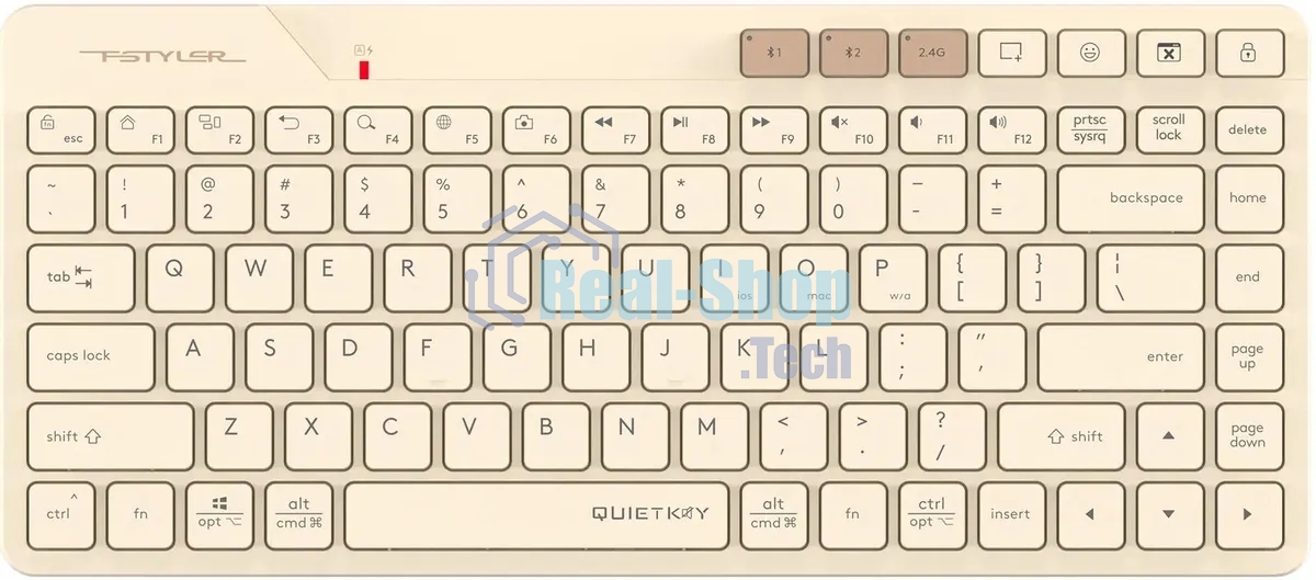 Клавиатура беспроводная A4Tech Fstyler FBK26C AS, USB, Bluetooth/Радиоканал, бежевый