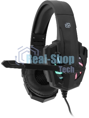 Гарнитура Oklick HS-L355G чёрный, проводная, 3.5 мм, подсветка