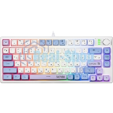 Клавиатура проводная игровая Defender Novis GK-318 RU,бел/гол,80кн+FN,радуж,1.5м