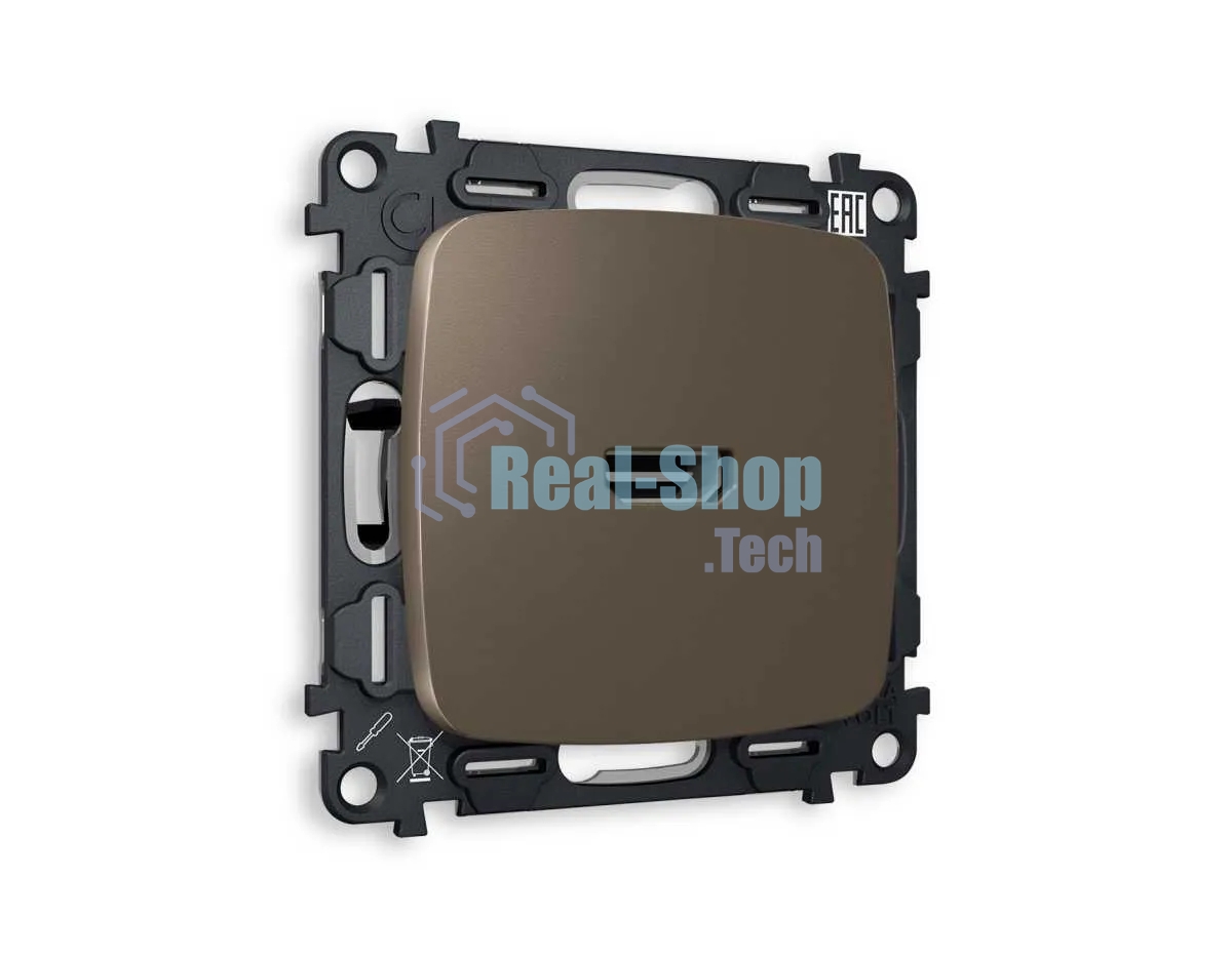 Комплект механизма розетки HDMI 2.0 OMEGA Темная бронза матовый 40V/500mA 2.0GHz 5-18Gbit/s QUANT (OP6440, VM222) MO644010
