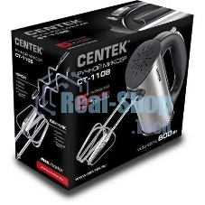Миксер ручной Centek CT-1108 черный/стальной, 600 Вт