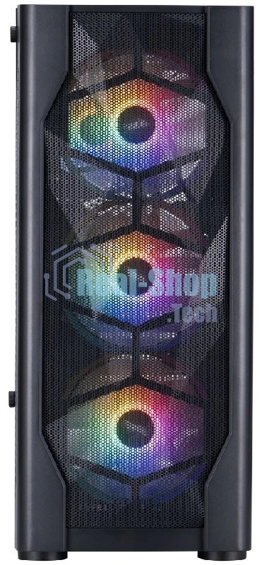 Корпус 1STPLAYER DK D4 FRGB Black, Midi-Tower, чёрный, 4 x 120 мм