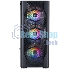 Корпус 1STPLAYER DK D4 FRGB Black, Midi-Tower, чёрный, 4 x 120 мм