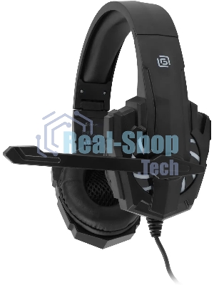 Гарнитура Oklick HS-L355G чёрный, проводная, 3.5 мм, подсветка