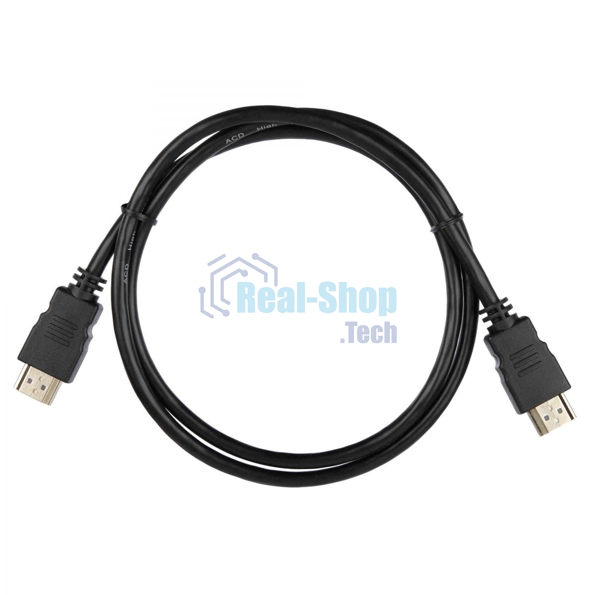 Кабель ACD-DHHM1-10B HDMI 1.4, Golden Plated,19m/19m, черный, 1м