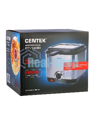 Фритюрница Centek CT-1430 900 Вт объем 1,5лЧаша - антипригарная, стальной корпус, окно