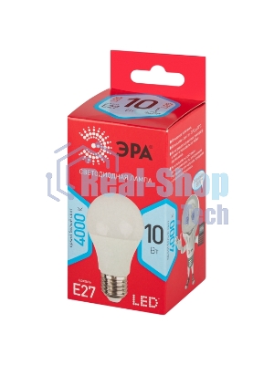Лампа светодиодная ЭРА RED LINE LED A60-10W-840-E27 R 10 Вт груша нейтральный белый свет