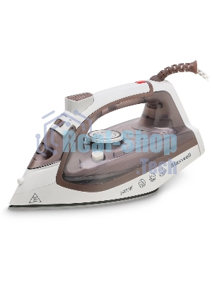 Утюг Maxwell MW-3047, 2400 Вт, белый/коричневый