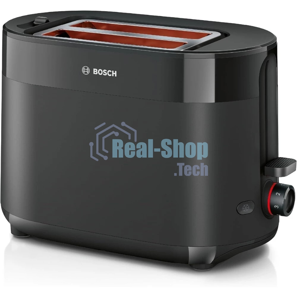 Тостер Bosch TAT2M123 черный, 950 Вт, 2 слота