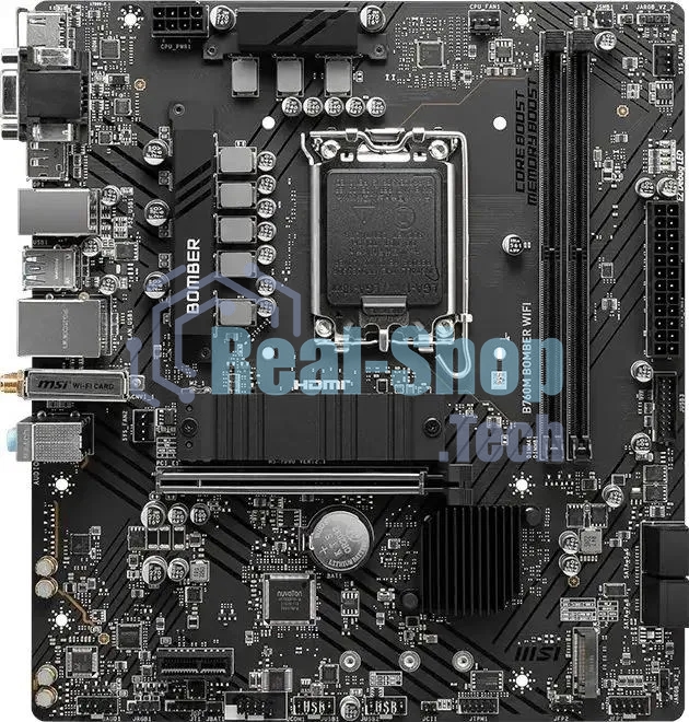 Материнская плата MSI B760M BOMBER WIFI Soc-1700 Intel B760 2xDDR5 mATX AC`97 8ch(7.1) 2.5Gg+VGA+HDMI+DP