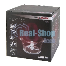 Измельчитель Willmark WMC-7088 (500Вт., стекл. чаша 2л., двойн. лезвия., рез. основание) пурпурный