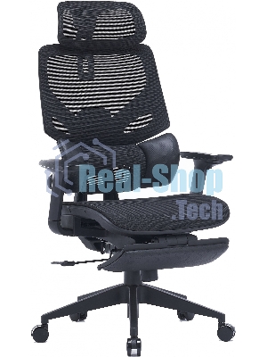 Кресло Cactus CS-CHR-MC01-BK черный, сетка, подголовник