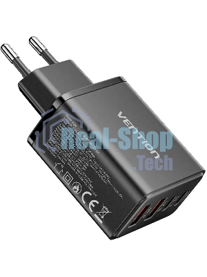 Сетевое зарядное устройство Vention на 4 порта GaN 50W USB (C+C+A+A) Черный