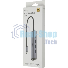 USB-концентратор CUDY UH605, USB Type-C, USB + RJ-45, USB Type-C