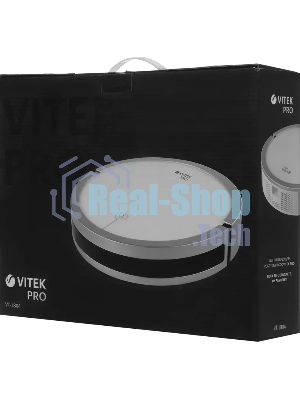 Робот-пылесос Vitek VT-1804 белый/серый, 2500 мАч Li-Ion, уборка сухая/влажная, пылесборник контейнер 0.45 л