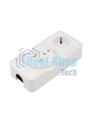 Розетка РШ/Евро Rexant двойная для электрической плиты 32 А/16 A, 250 В, 2Р+РЕ (ОУ) белая