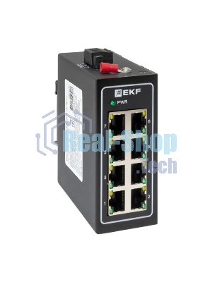 Коммутатор неуправляемый промышленный U-8T 8 портов 10/100Base-T(X) RJ45 монтаж на DIN-рейку TSX EKF TSX-U-8T