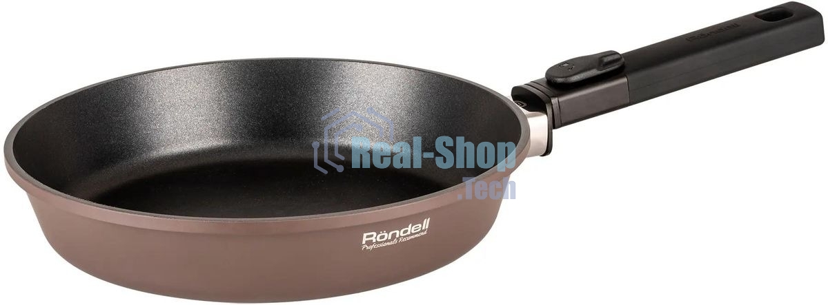 Сковорода Rondell Praline RDA-1564, 24см, съемная ручка, без крышки, коричневый