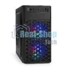 Компьютерный корпус Minitower ExeGate mEVO-7803-XP450 (mATX, БП XP450 с вент. 12см, 2*USB+1*USB 3.0, HD аудио, черный, 2 вент. 12см с RGb подсветкой)