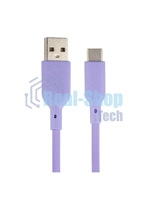 Кабель QUMO 32961 USB-A на Type-C, силиконовый, 1м, 3A, 18W (фиолетовый)