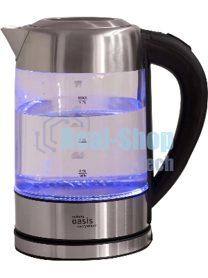 Чайник электрический Oasis K-7GS стальной+черный 1,7л. 2200Вт