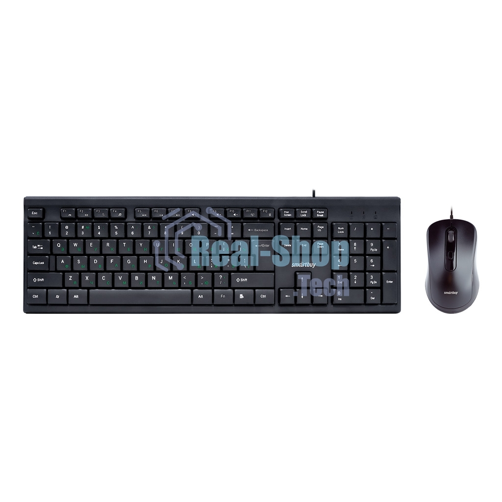Комплект клавиатура+мышь Smartbuy ONE SBC-114282-K проводной, USB, 2400 DPI, чёрный